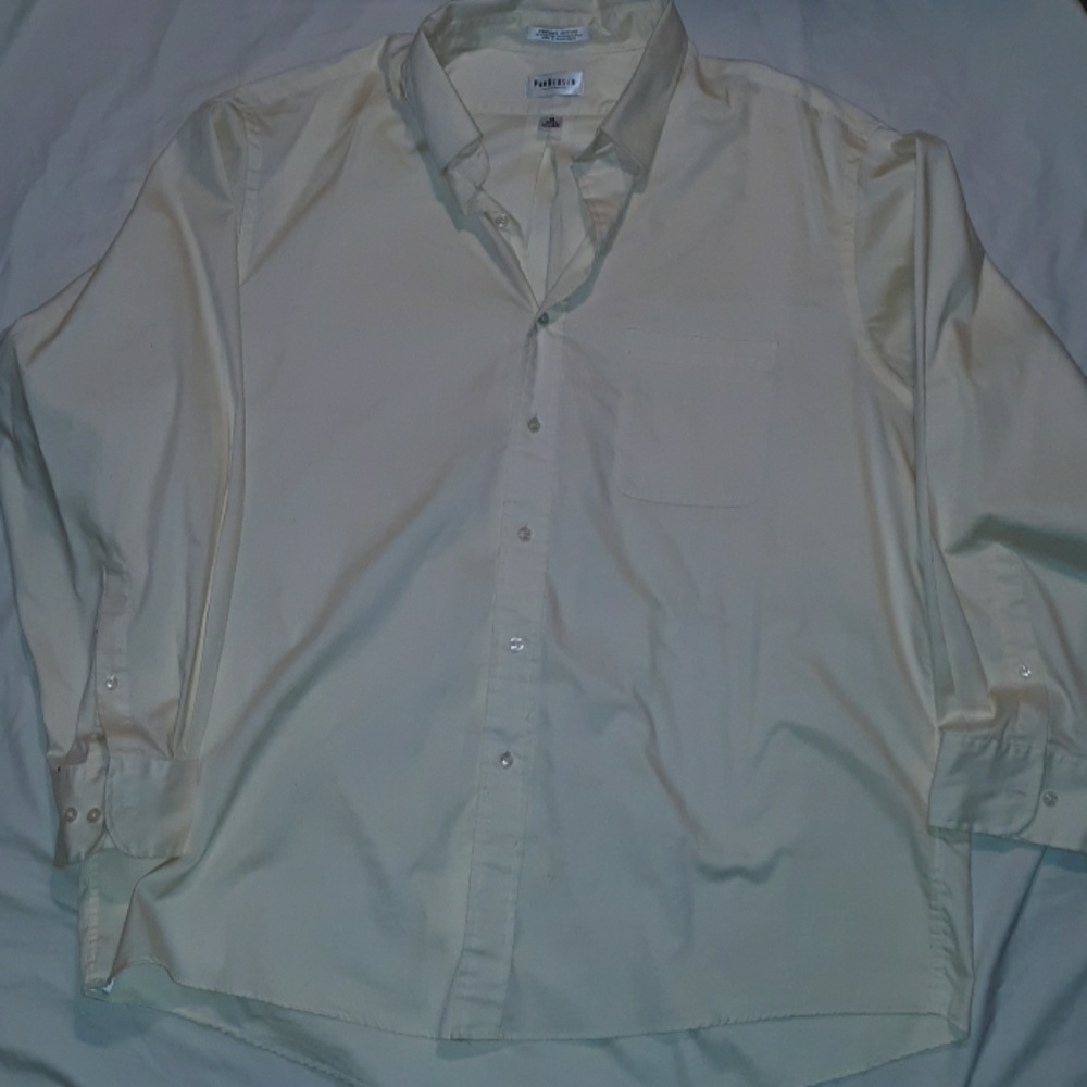 Mens 2XL (18)34/35 pastel yellow dress shirt